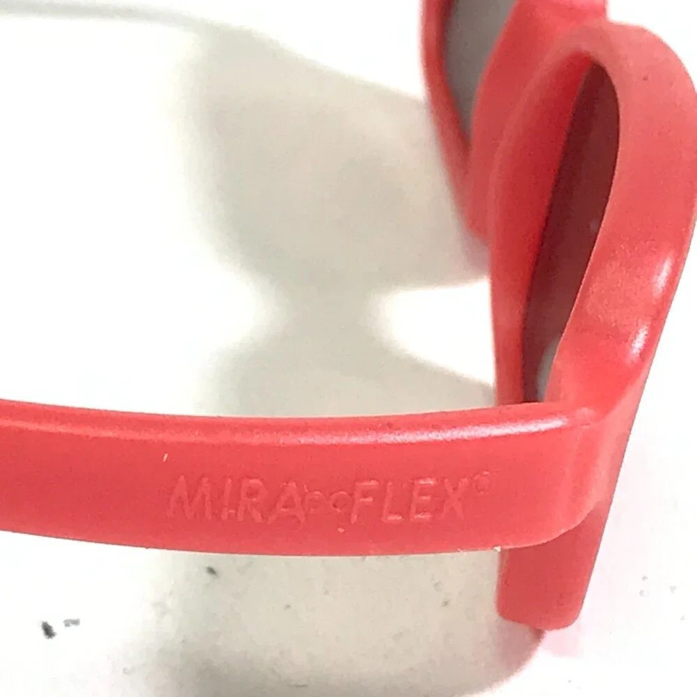Miraflex Sunglasses NEW BABY 2 Red Rectangular Frames with Red Lenses 42-14-120